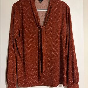 RW&CO. Rust Tie-Neck Blouse
